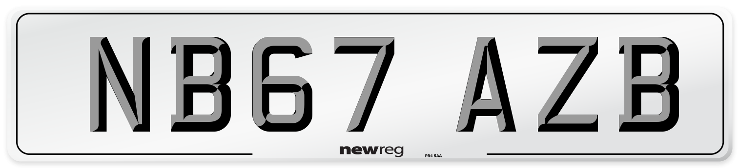 NB67 AZB Number Plate from New Reg